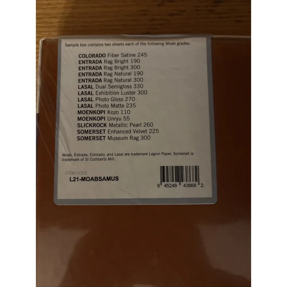 Moab 8.5 x 11-in. General Sampler Box 24 Photographic Digital Paper Sealed NEW